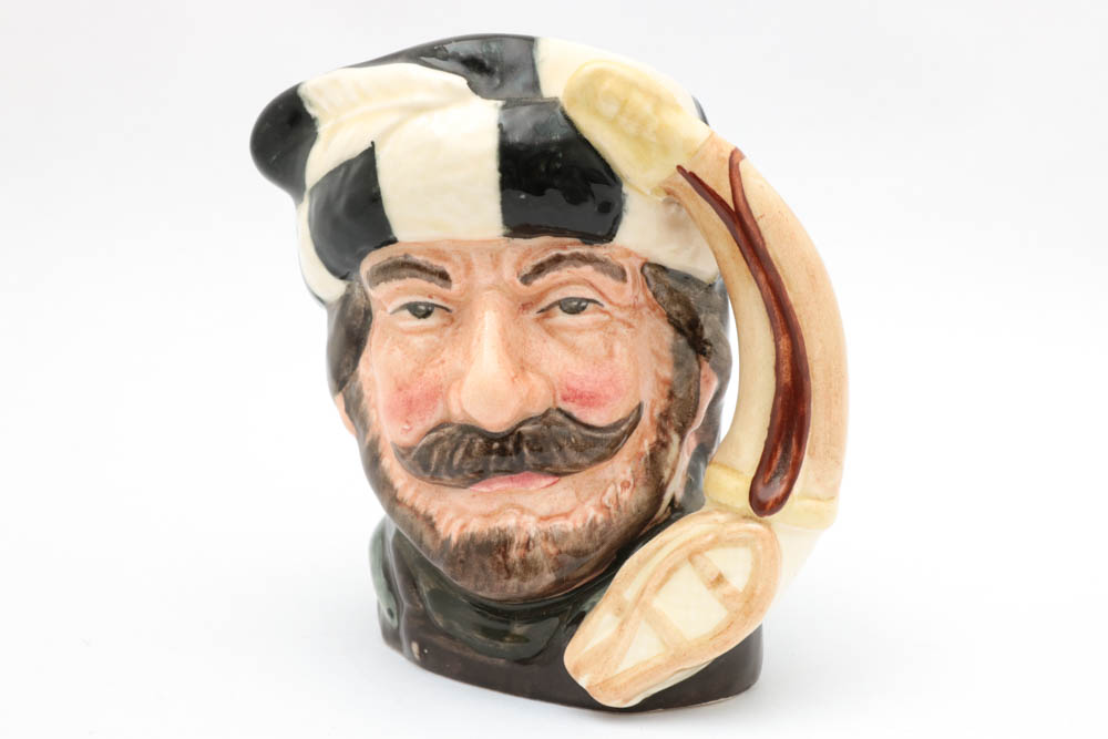 Two Vintage Royal Doulton Toby Character Mugs "The Trapper" and " Bootmaker"