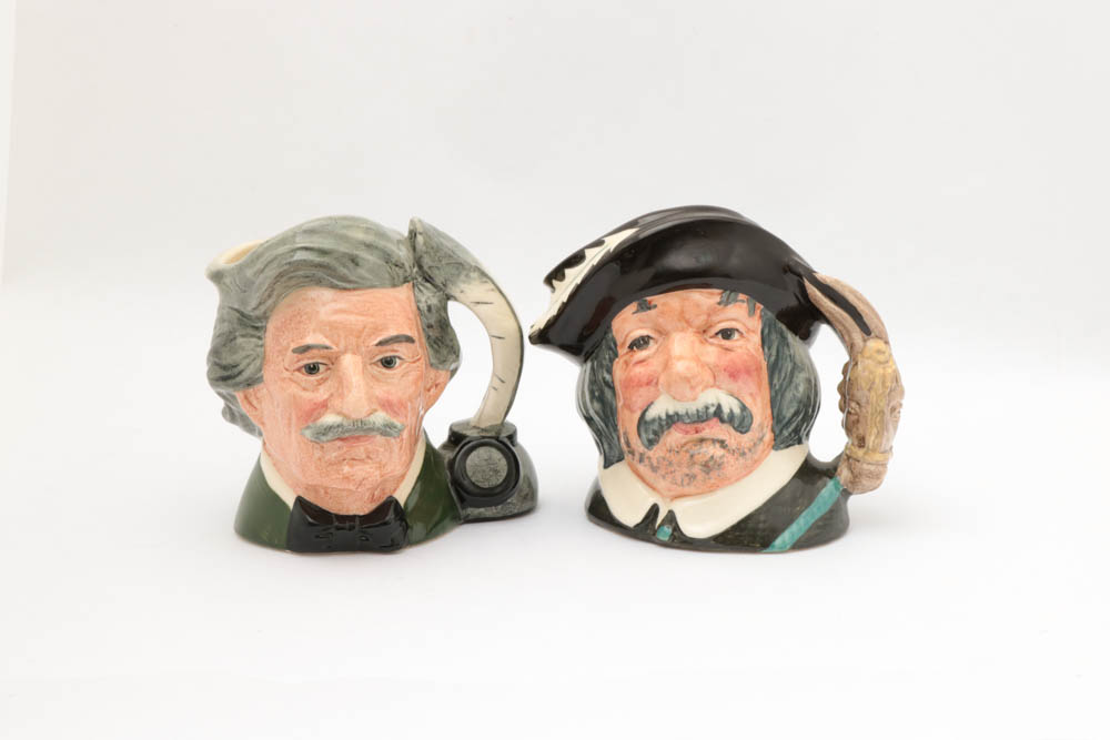 Vintage Royal Doulton "Mark Twain" and "Sancho Pance" Toby CharacterMugs