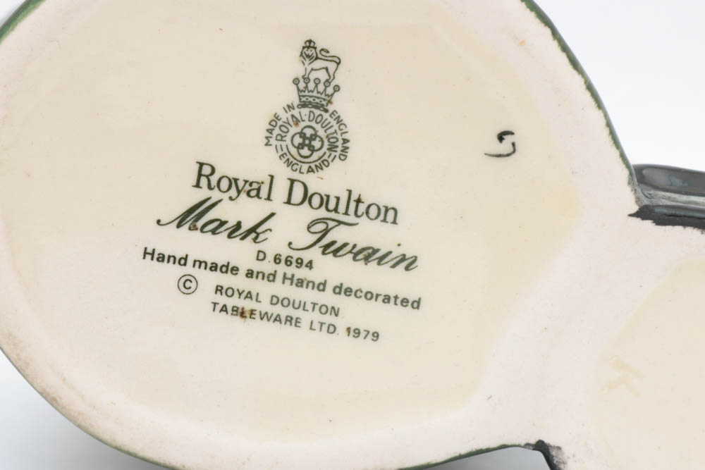 Vintage Royal Doulton "Mark Twain" and "Sancho Pance" Toby CharacterMugs