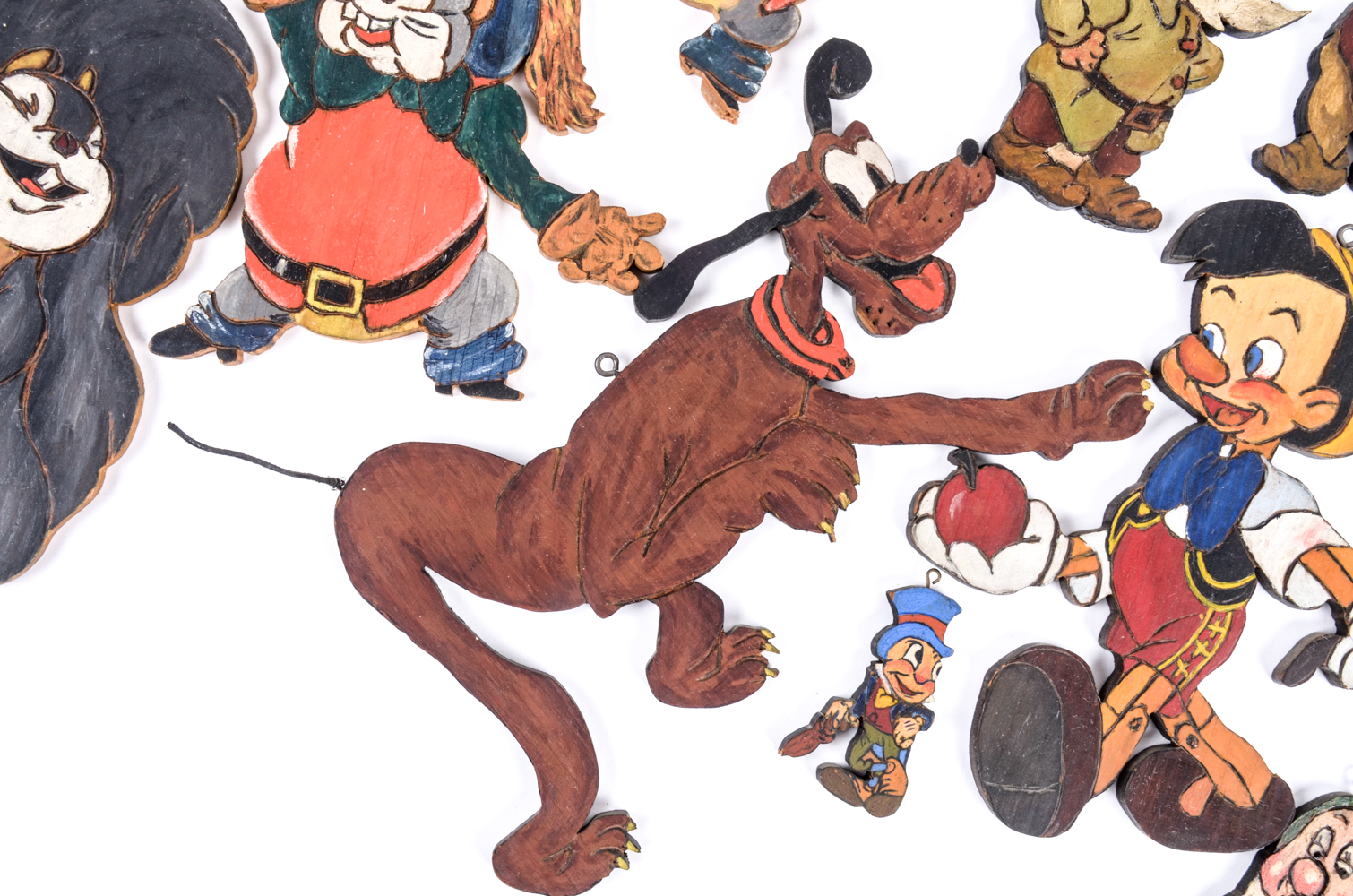 Collection of Handmade Wooden Disney Ornaments