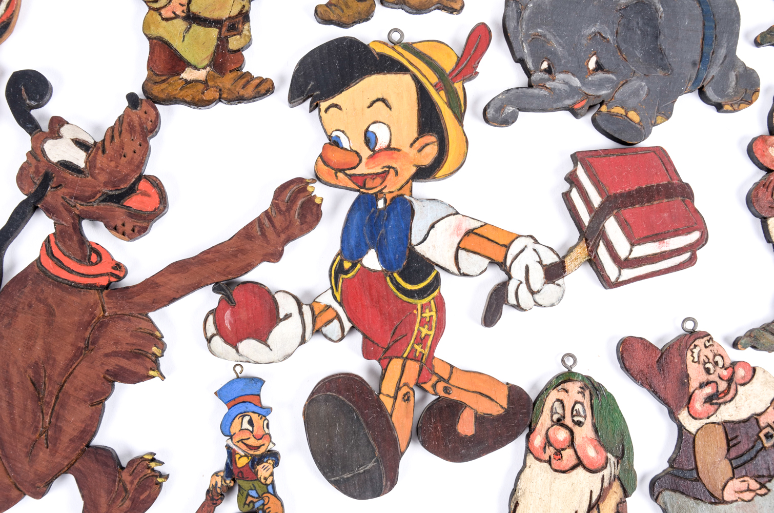 Collection of Handmade Wooden Disney Ornaments