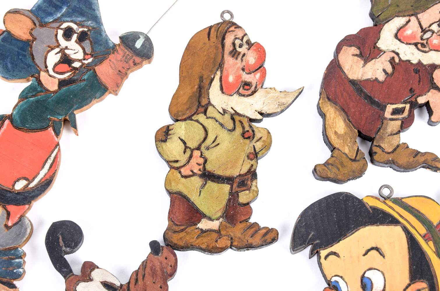 Collection of Handmade Wooden Disney Ornaments