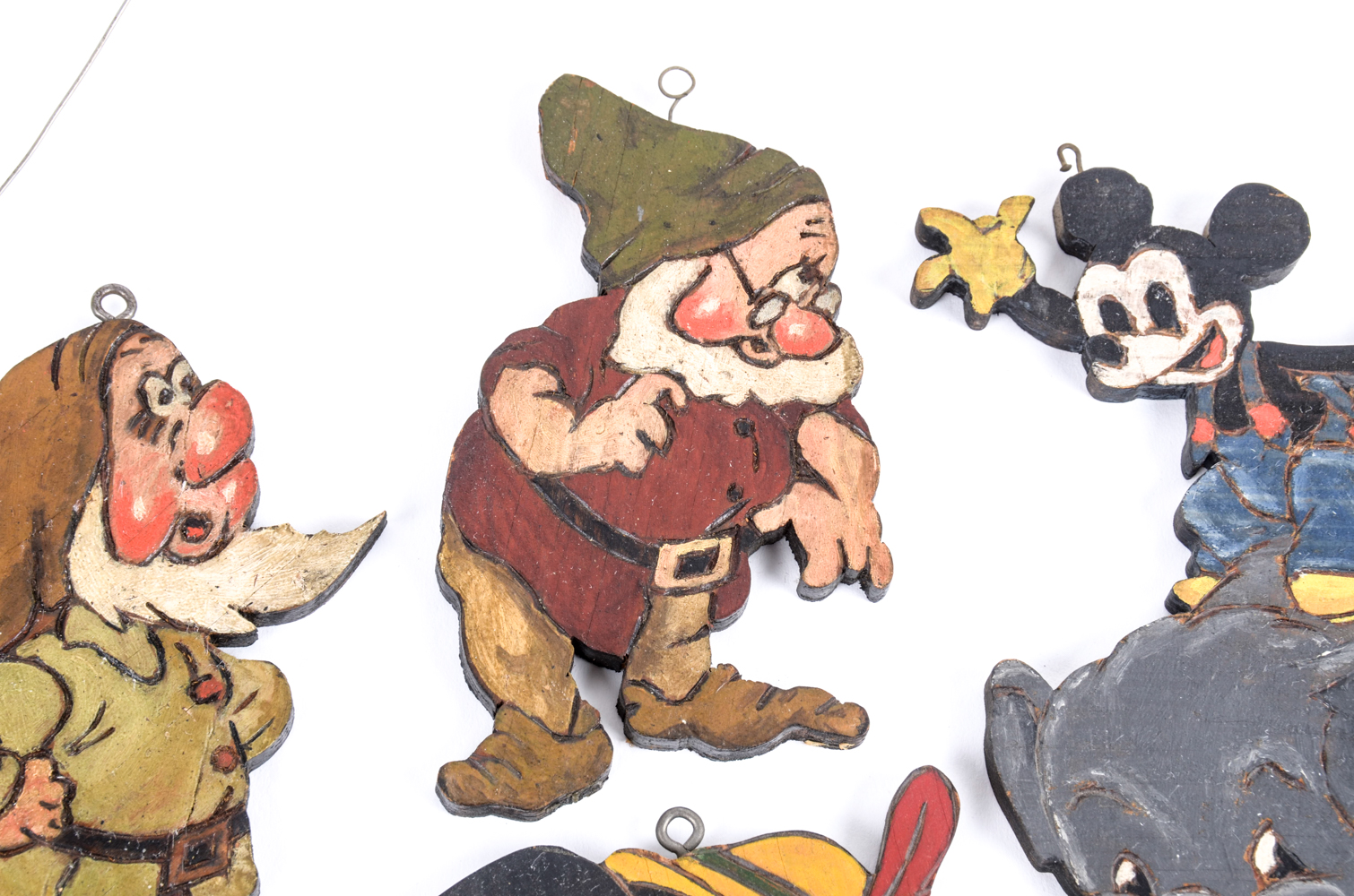 Collection of Handmade Wooden Disney Ornaments