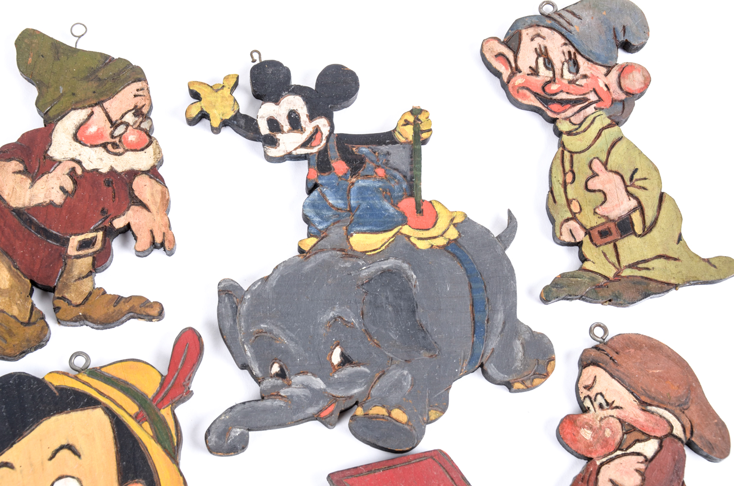 Collection of Handmade Wooden Disney Ornaments