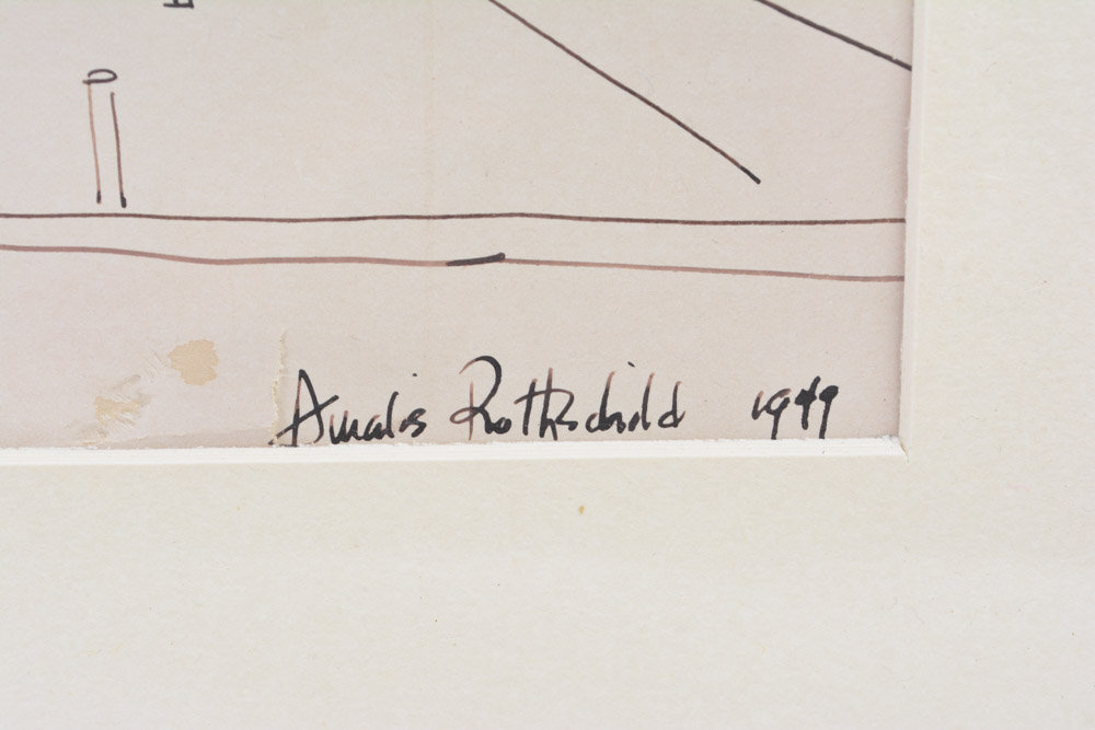 Amalie Rothschild Pen on Paper Cityscape Drawing