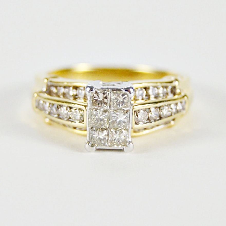 14K Gold and 0.96 CTW Diamond Ring