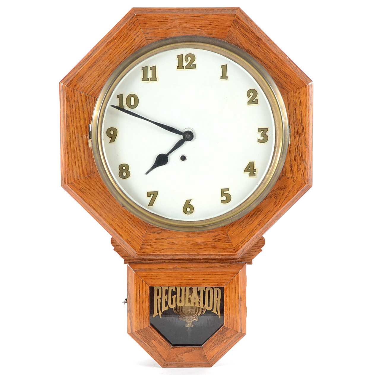 Vintage Ingraham Oak Regulator Wall Clock