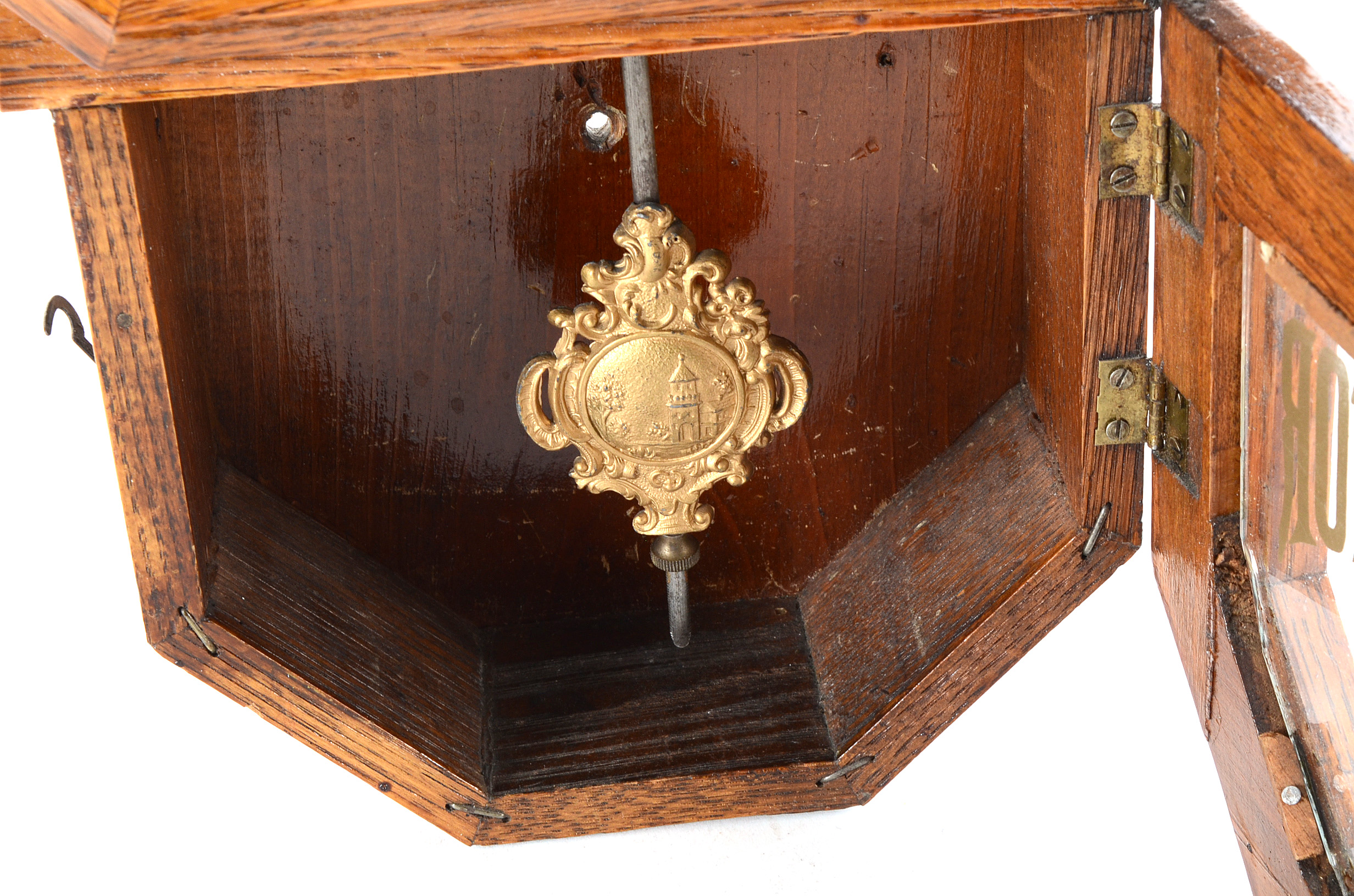 Vintage Ingraham Oak Regulator Wall Clock