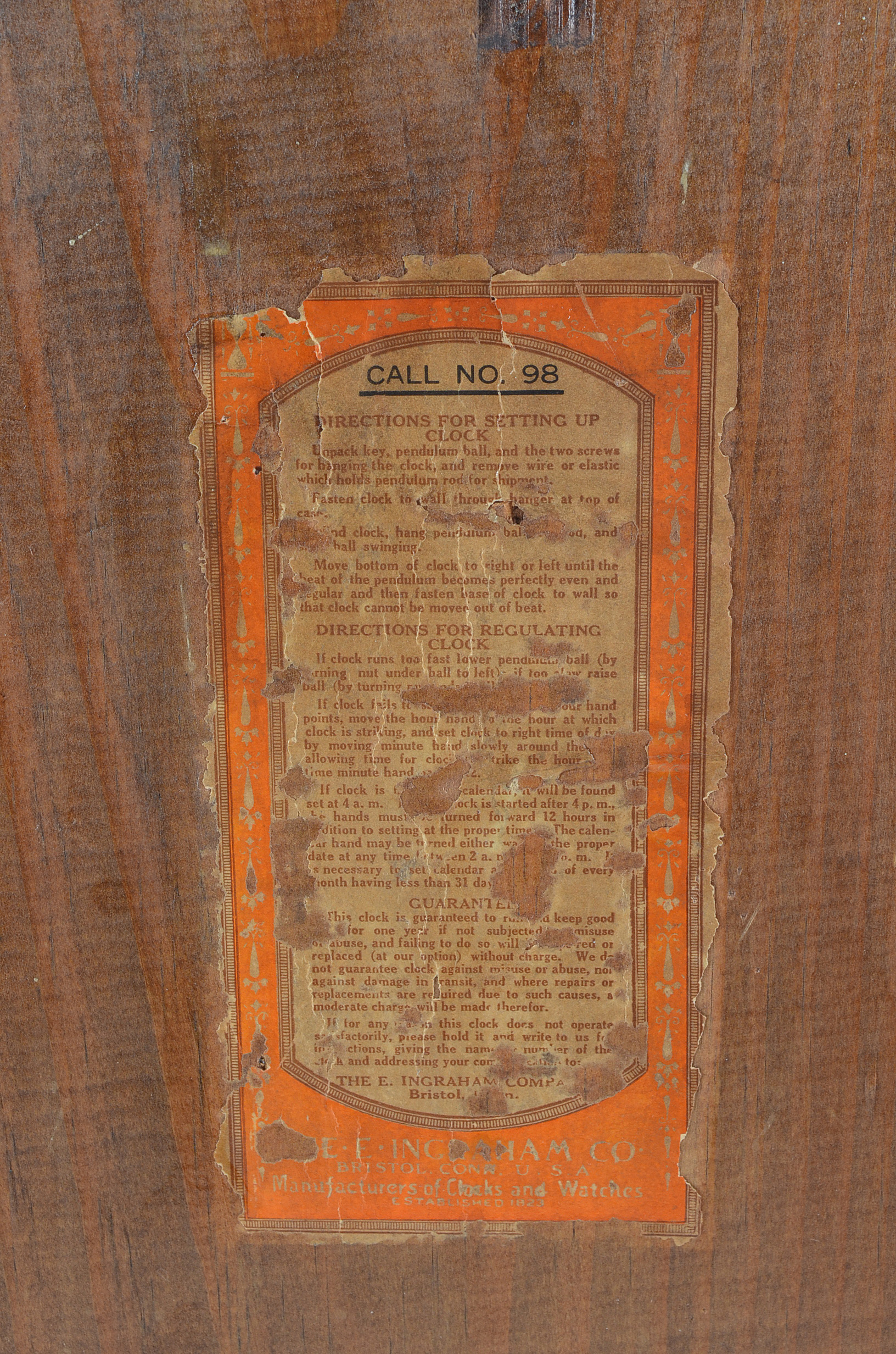 Vintage Ingraham Oak Regulator Wall Clock