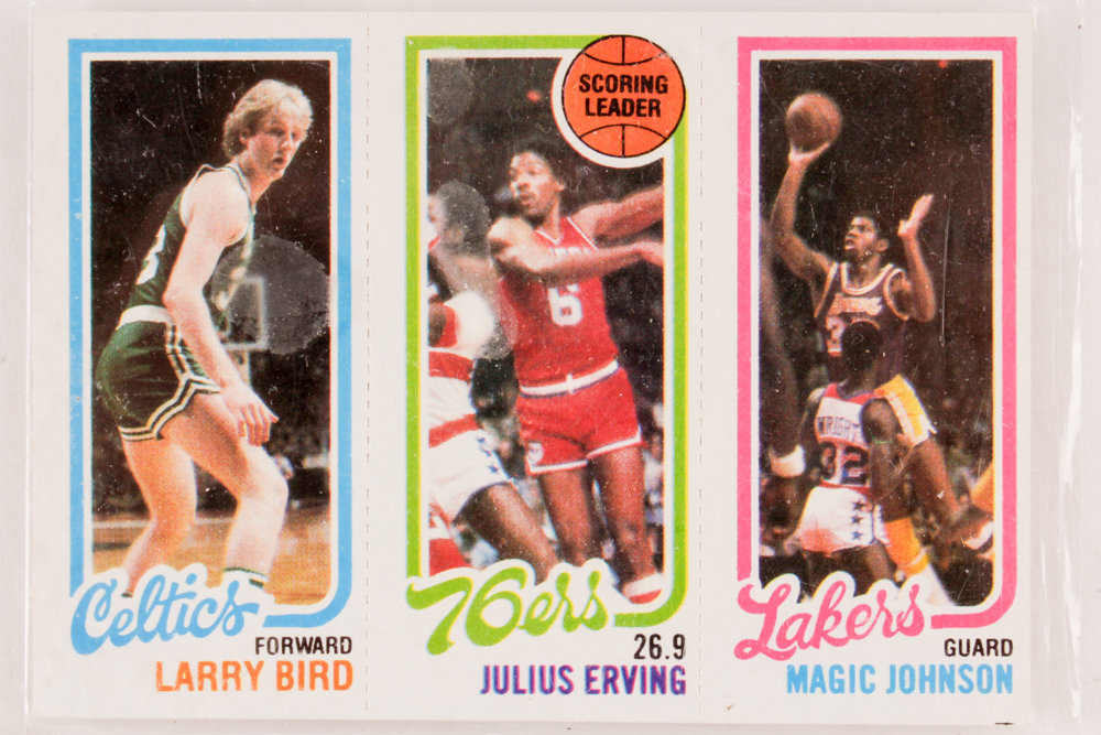 1980 Topps Larry Bird, Julius Erving, Magic Johnson Rookie Card