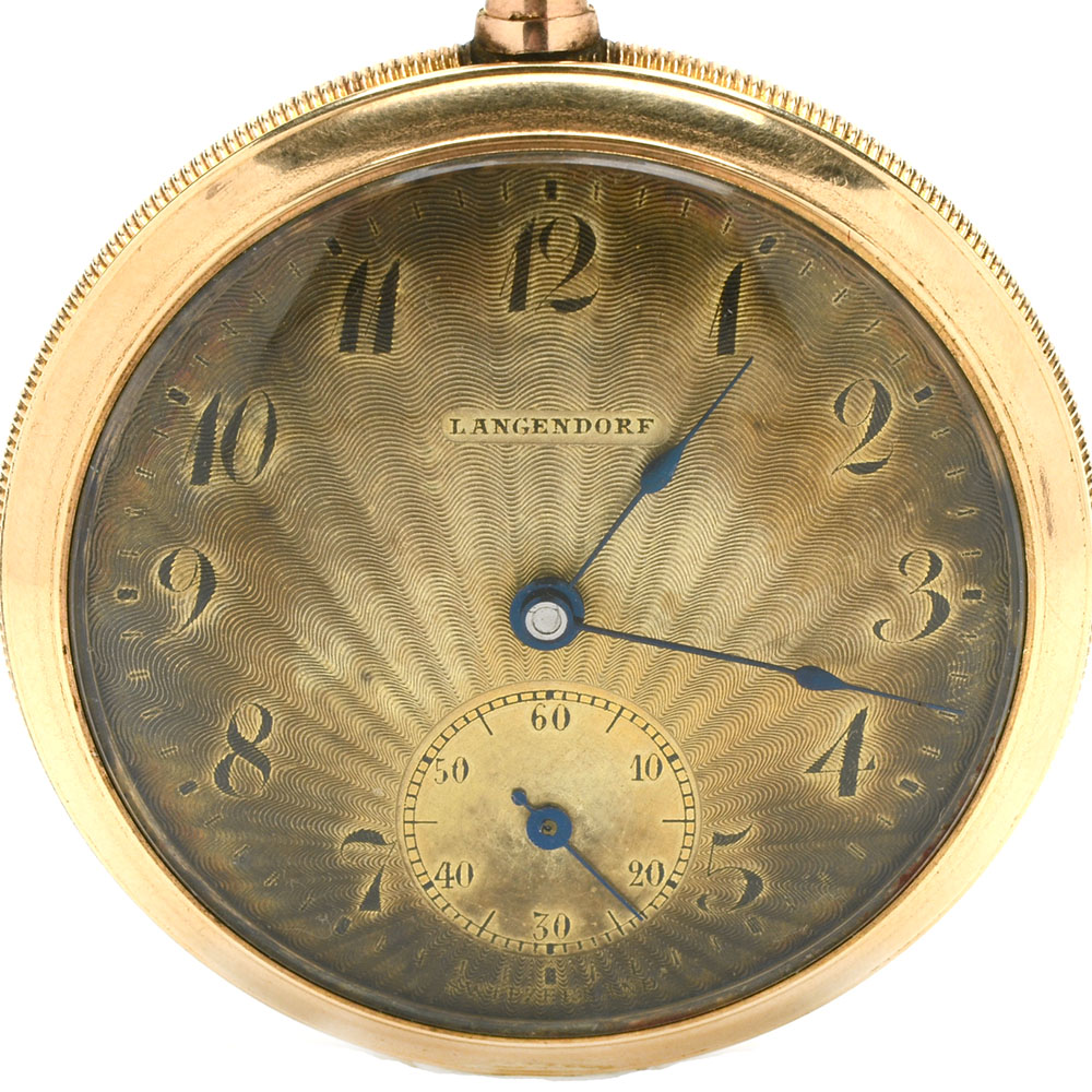 Vintage Langendorf Gold Filled Pocket Watch with Dome