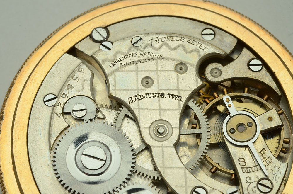 Vintage Langendorf Gold Filled Pocket Watch with Dome