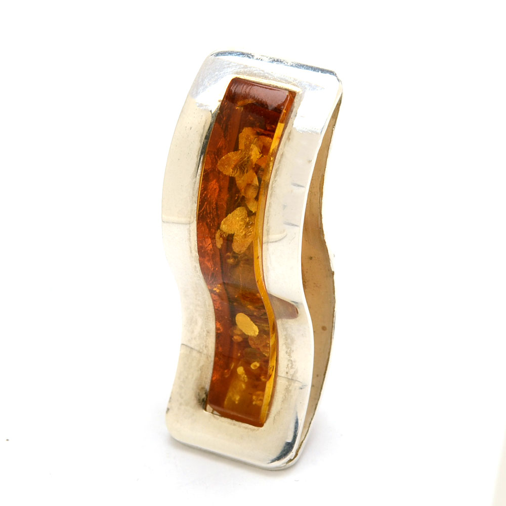 Vintage Sterling Silver and Amber Jewelry