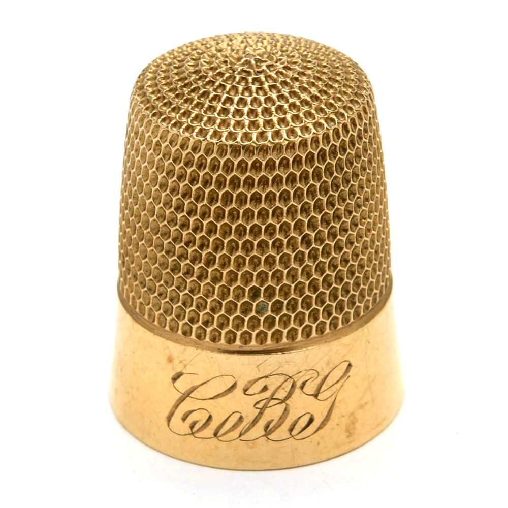 Vintage 9K Yellow Gold Sewing Thimble