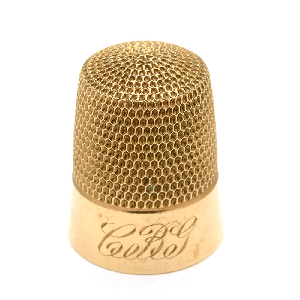 Vintage 9K Yellow Gold Sewing Thimble