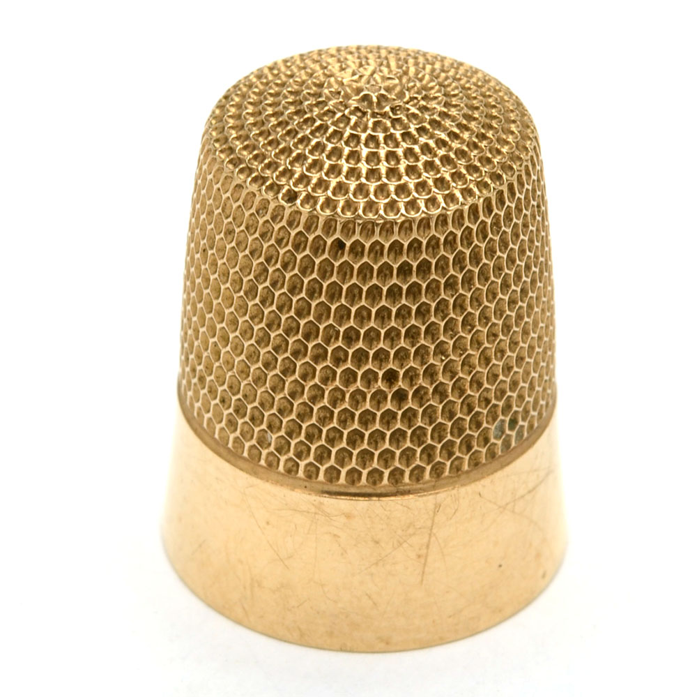 Vintage 9K Yellow Gold Sewing Thimble