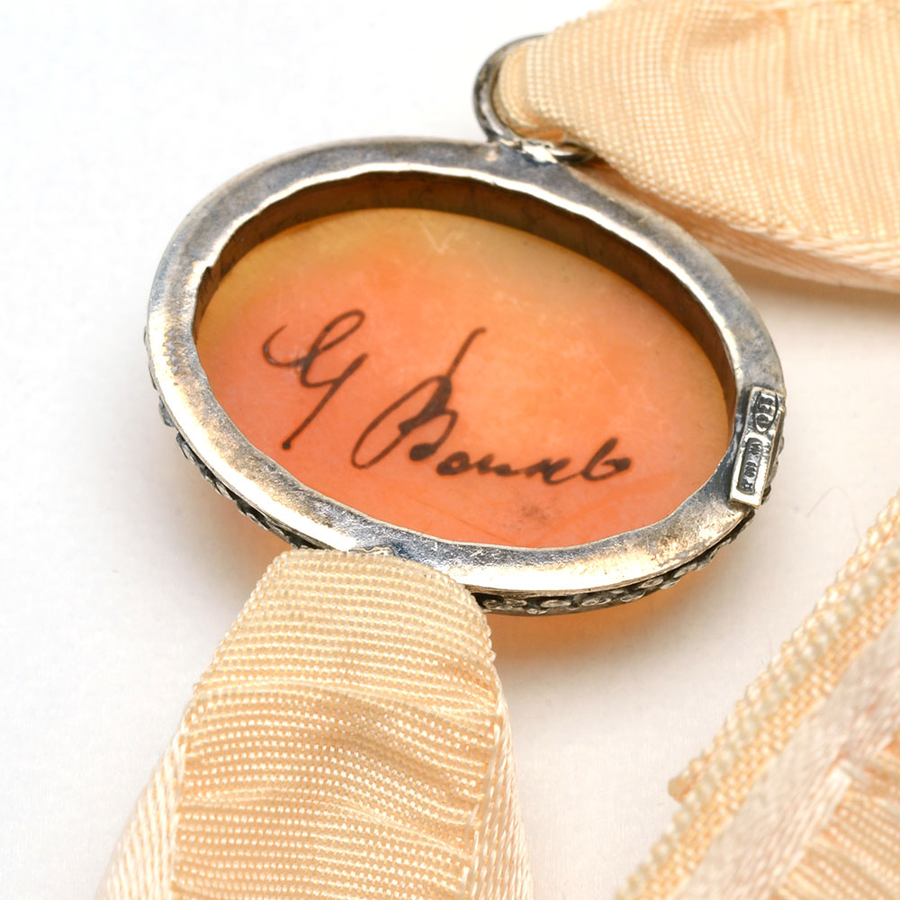 Vintage Signed Sterling Silver Carved Shell Cameo