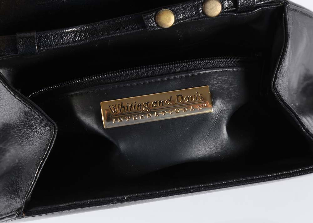 Vintage Leather Whiting and Davis Shoulder Bag