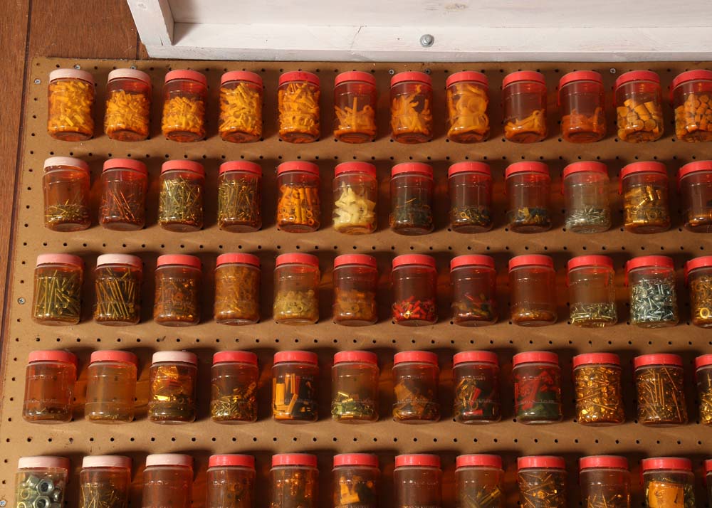 Garage Peg Board with Generous Hardware Grouping