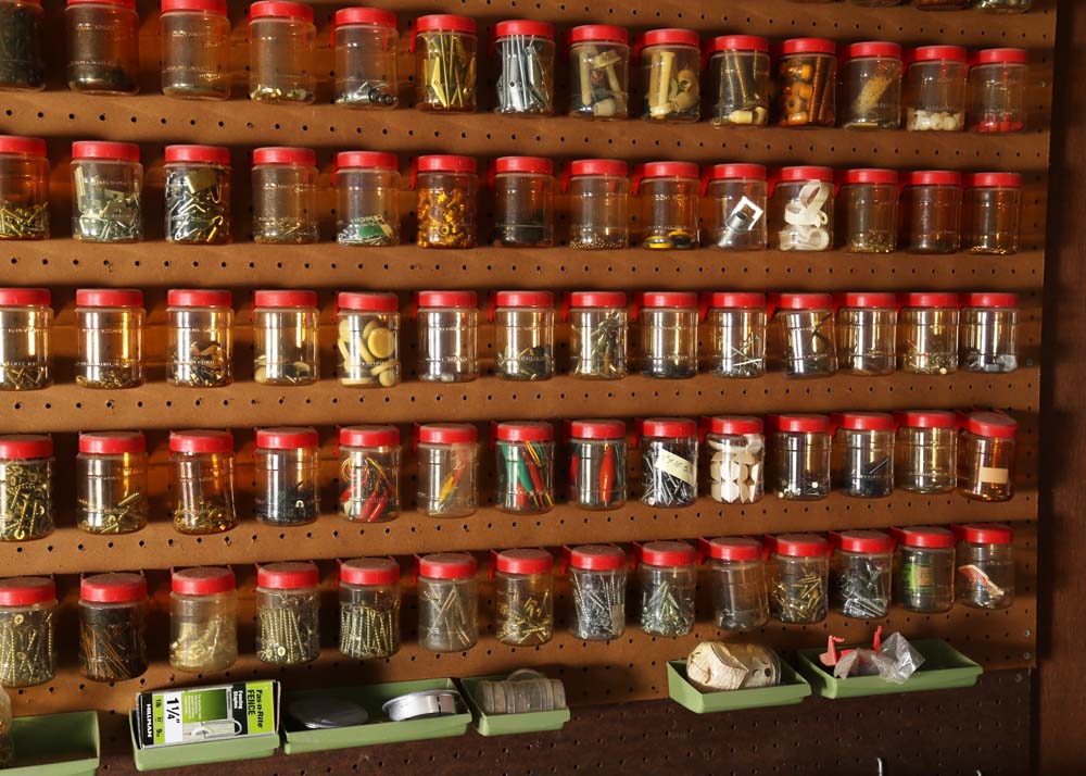 Garage Peg Board with Generous Hardware Grouping