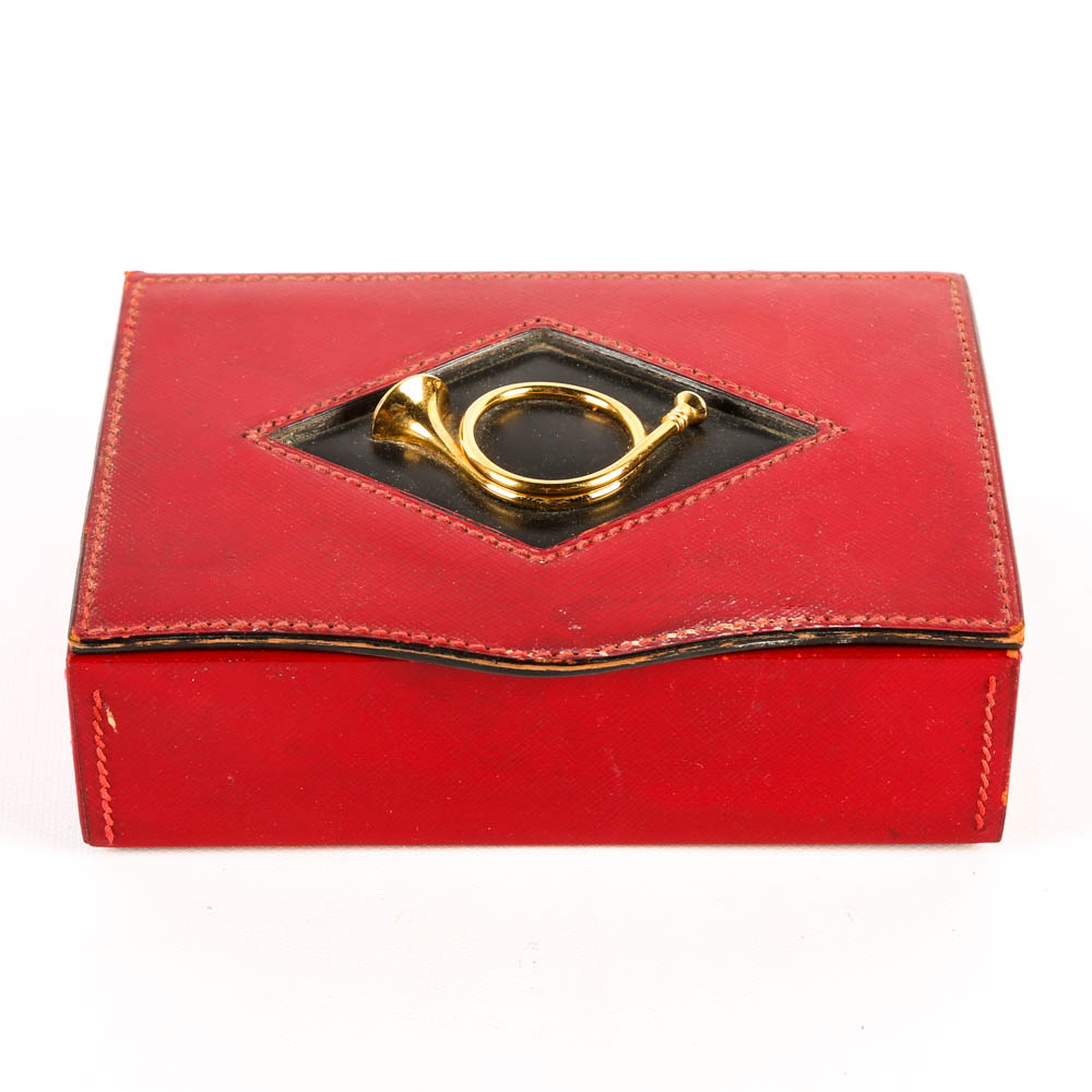 Gucci Red Leather Trinket Box