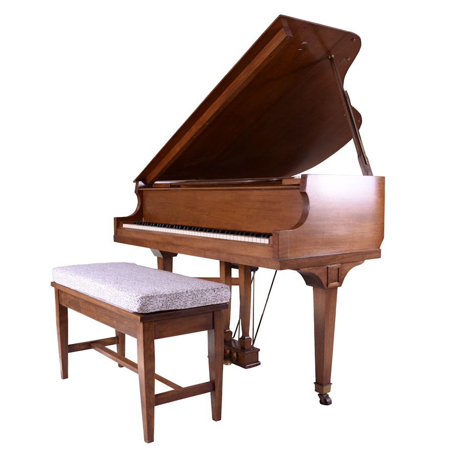 Lindeman and Sons Baby Grand Piano and Bench