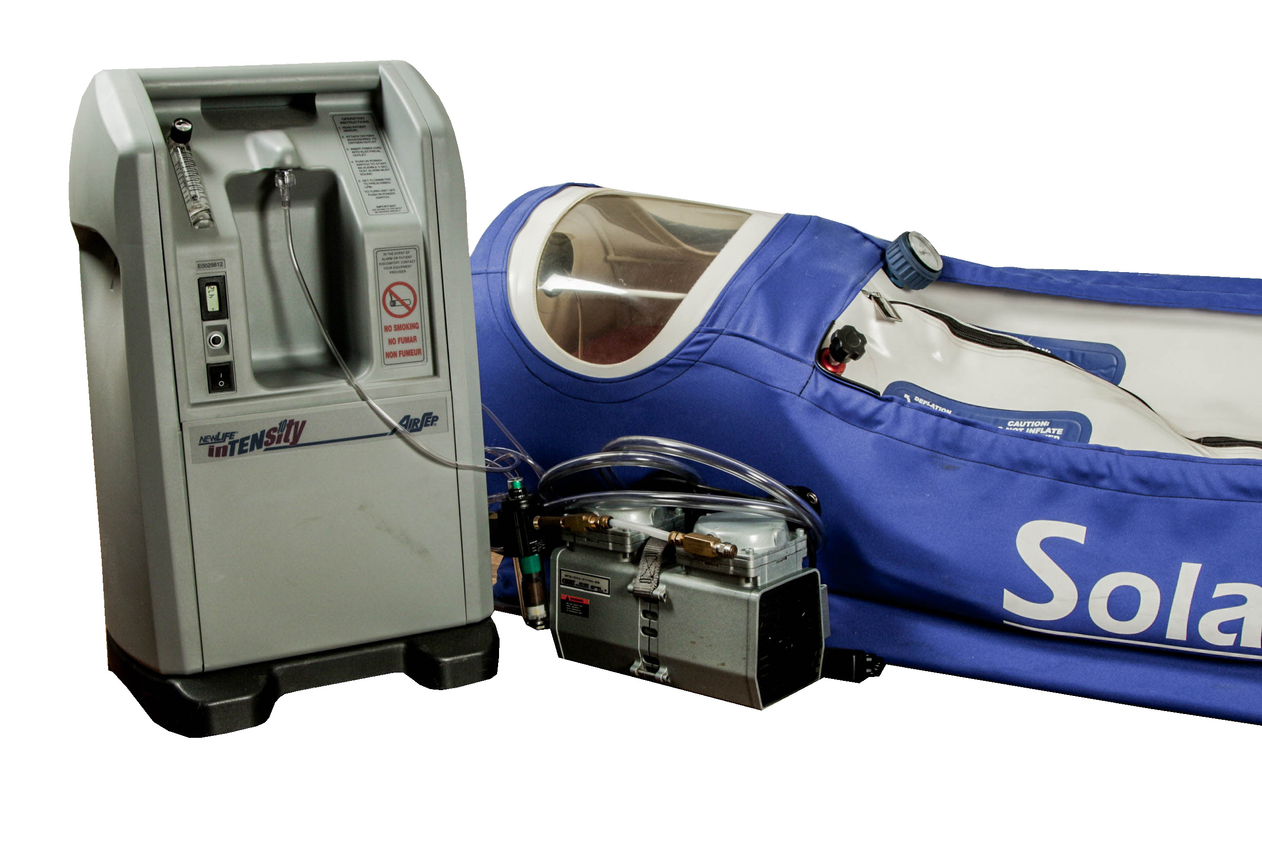 Solace 210 Hyperbaric Chamber and New Life Intensity Air Concentrator