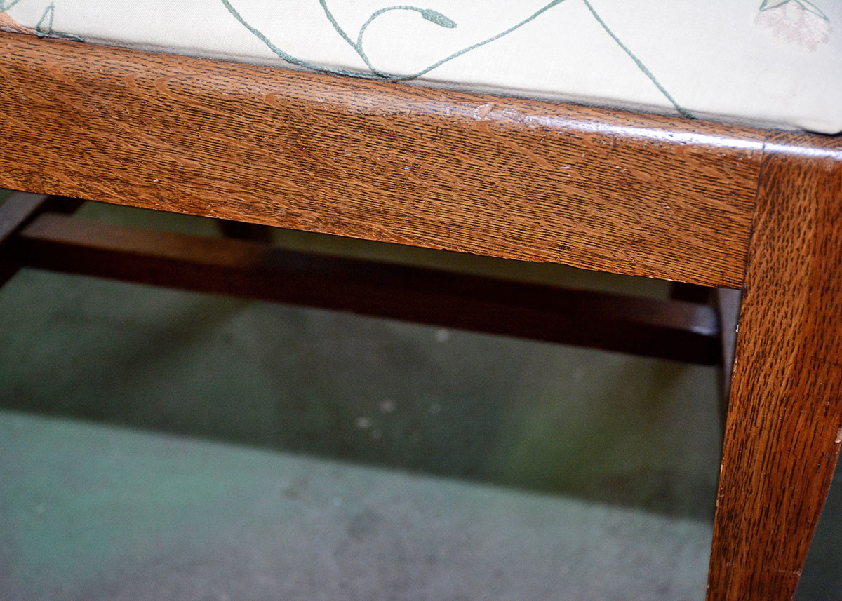 Vintage Tiger Oak Arm Chair and Side Chair