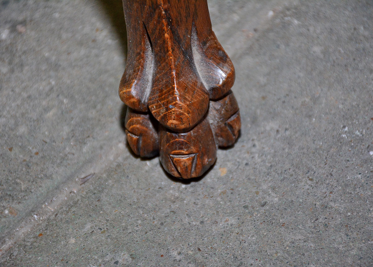 Vintage Tiger Oak Arm Chair and Side Chair