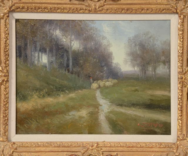 L. Stephano Original Pastoral Oil Painting on Canvas