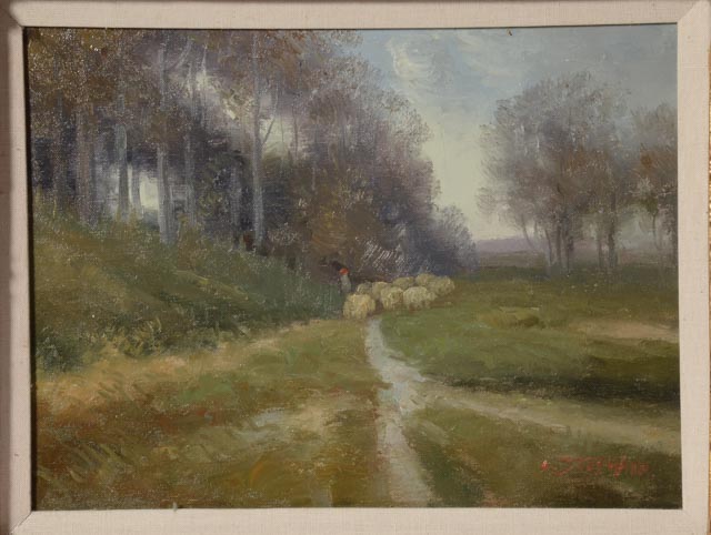 L. Stephano Original Pastoral Oil Painting on Canvas