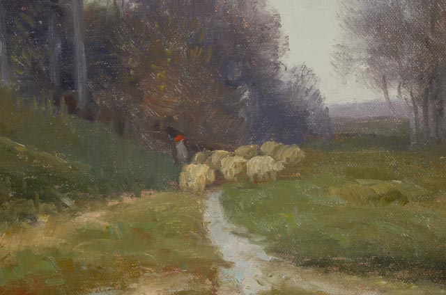 L. Stephano Original Pastoral Oil Painting on Canvas