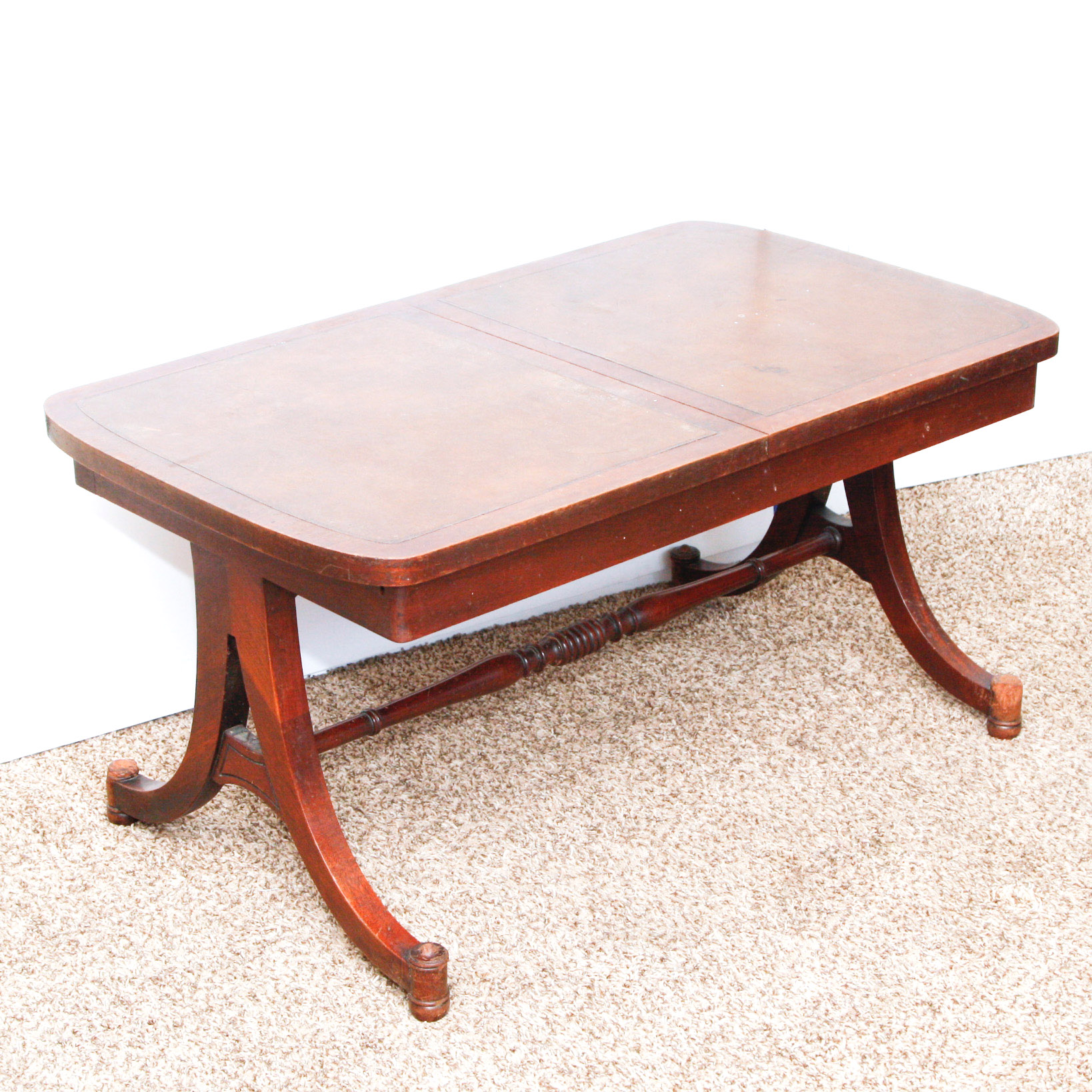 Vintage Federal Style Coffee Table With Built-In Humidor