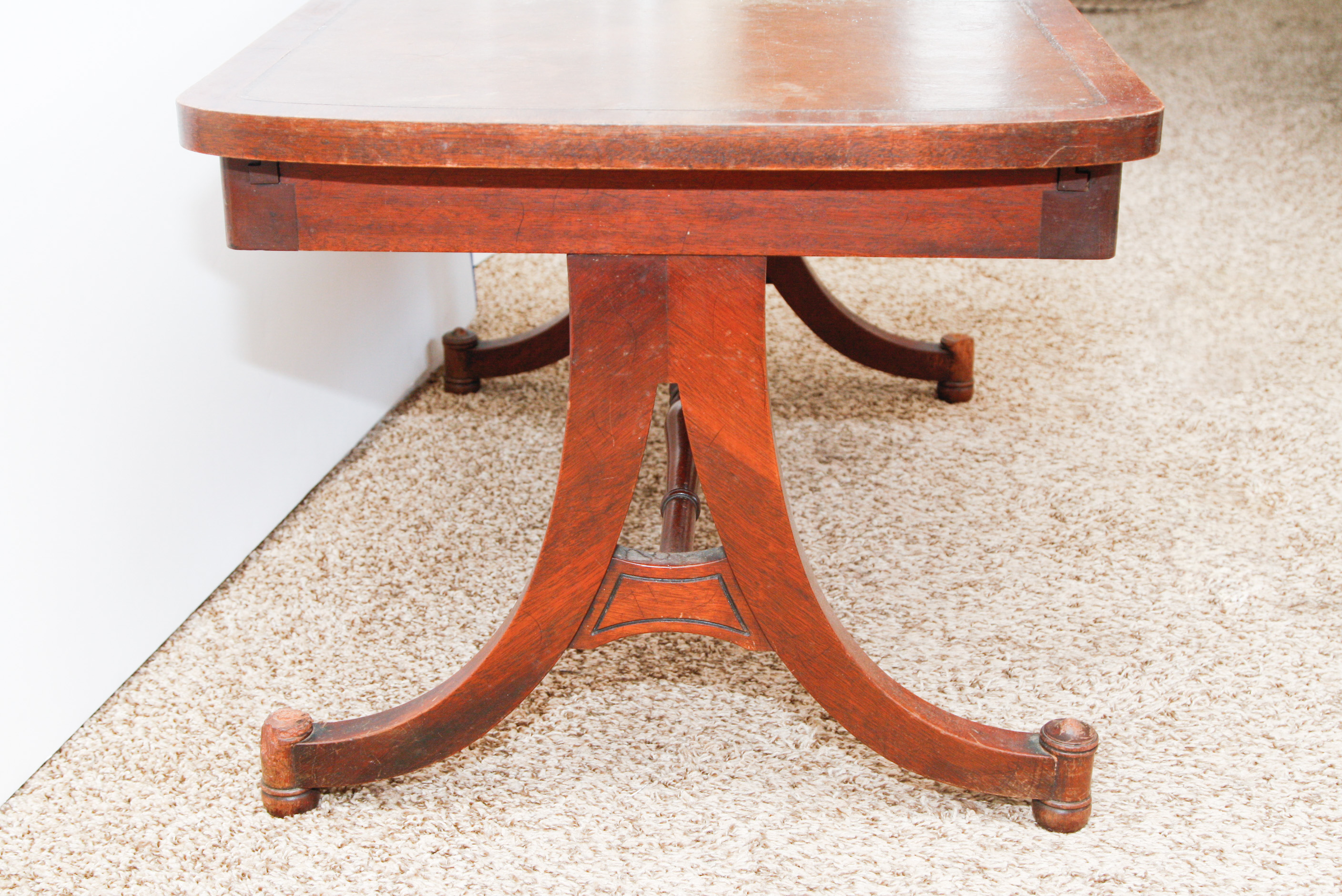 Vintage Federal Style Coffee Table With Built-In Humidor