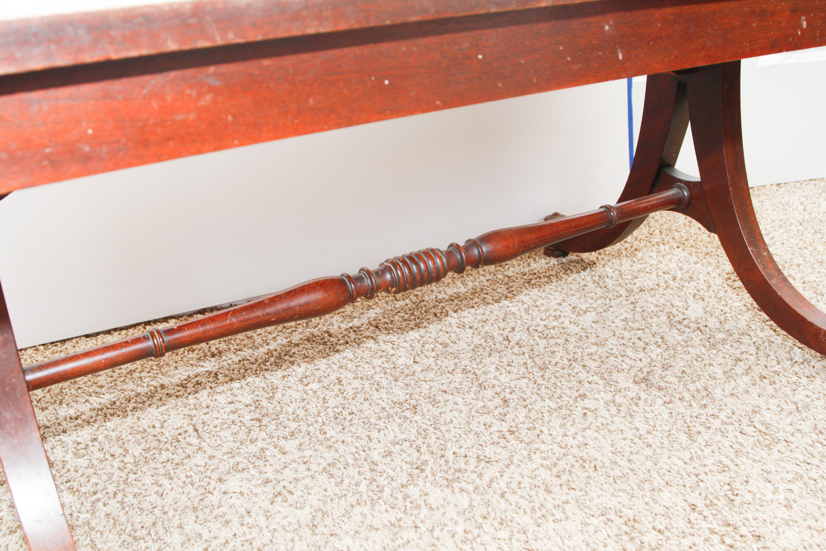 Vintage Federal Style Coffee Table With Built-In Humidor