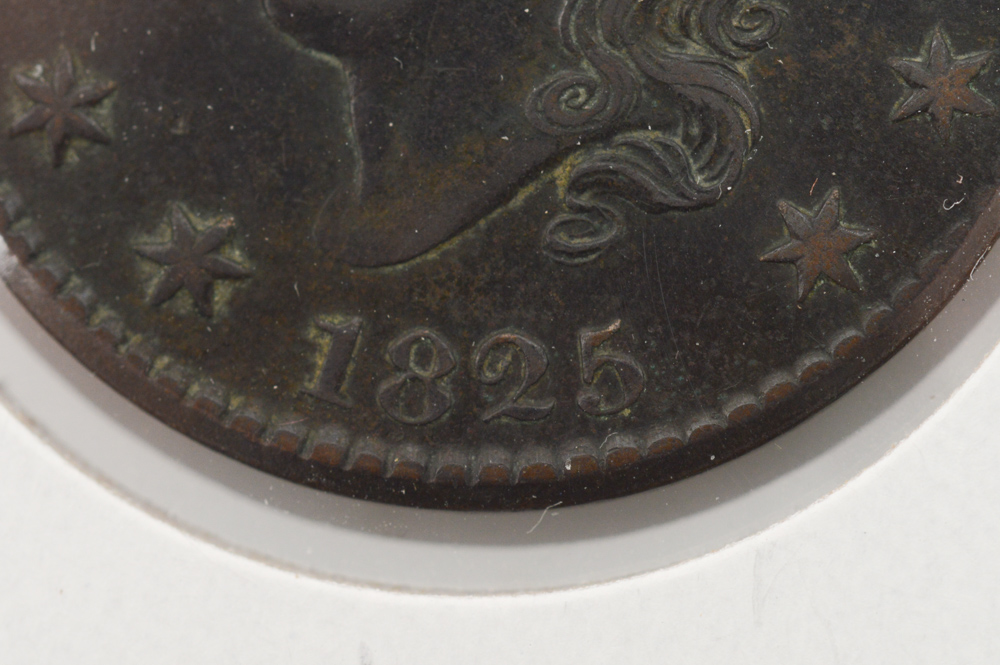 An 1825 United States Coronet Liberty Head Large Cent Coin