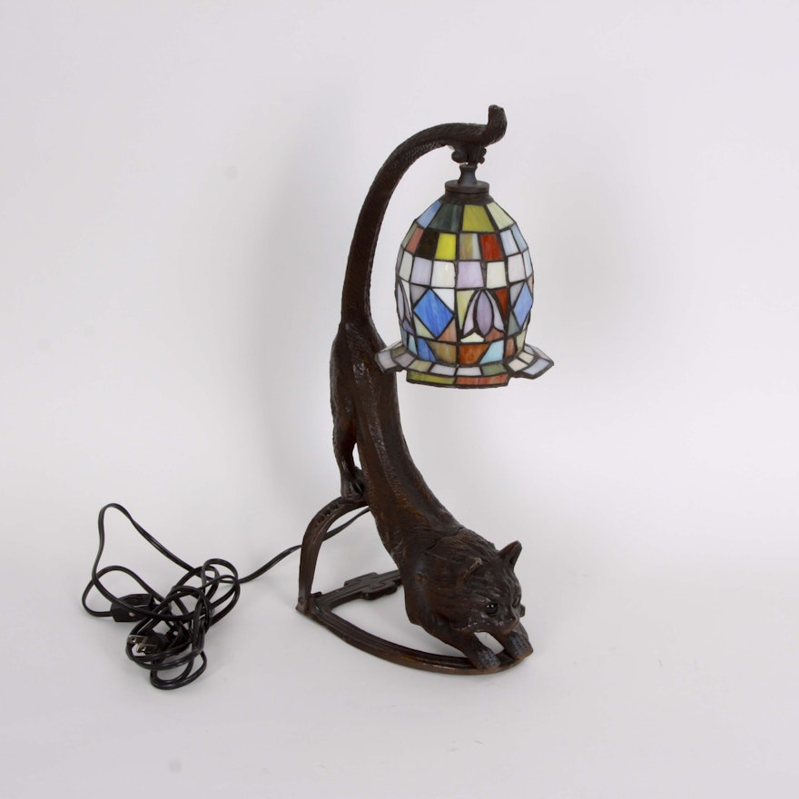 Tiffany Style Cat Lamp