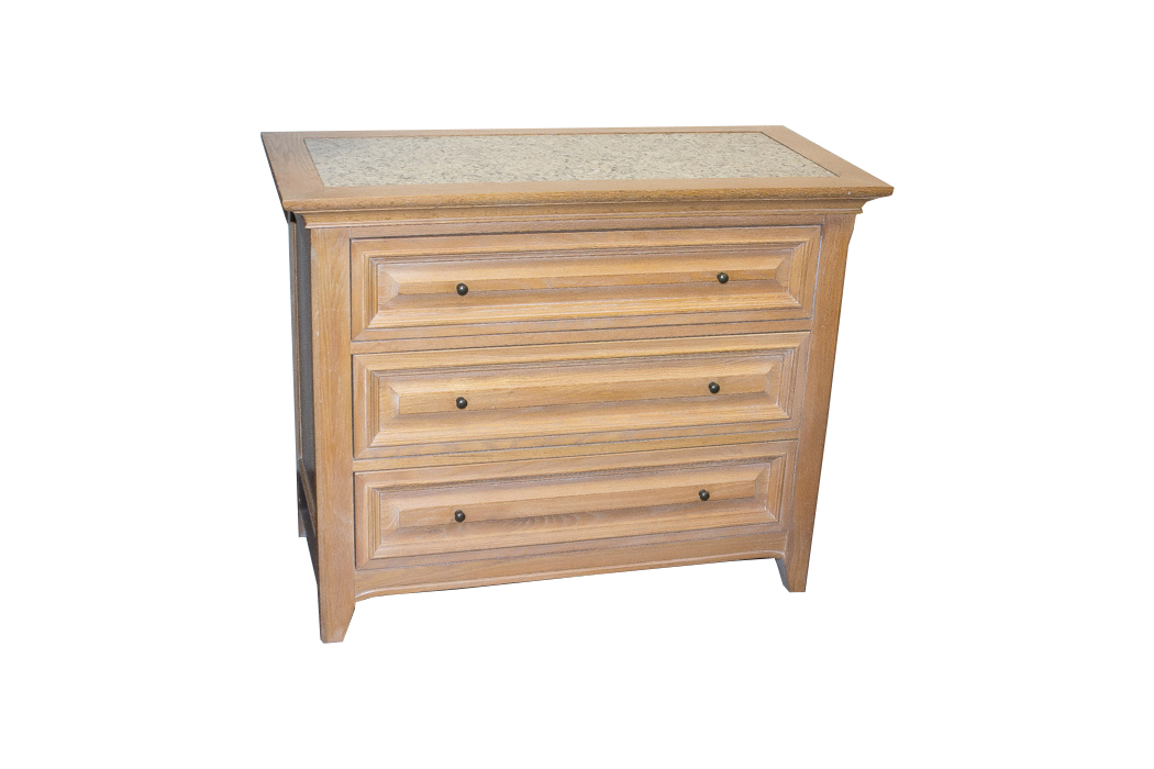 Thomasville Bleached Oak Chest of Drawers With Marble Insert