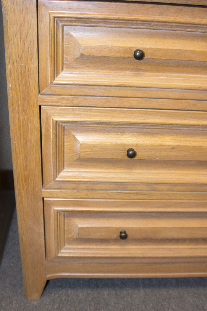 Thomasville Bleached Oak Chest of Drawers With Marble Insert