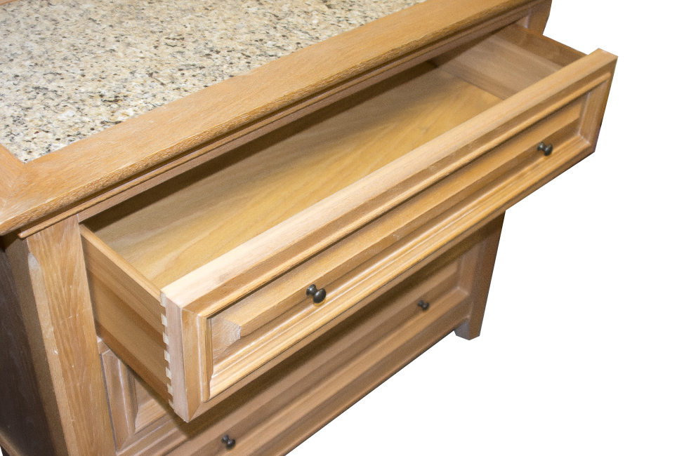 Thomasville Bleached Oak Chest of Drawers With Marble Insert