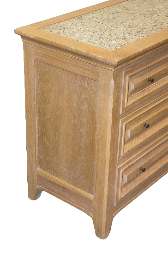 Thomasville Bleached Oak Chest of Drawers With Marble Insert