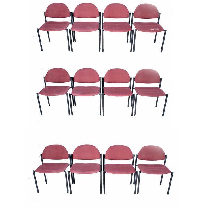 Set of Twelve Upholstered Stacking Chairs