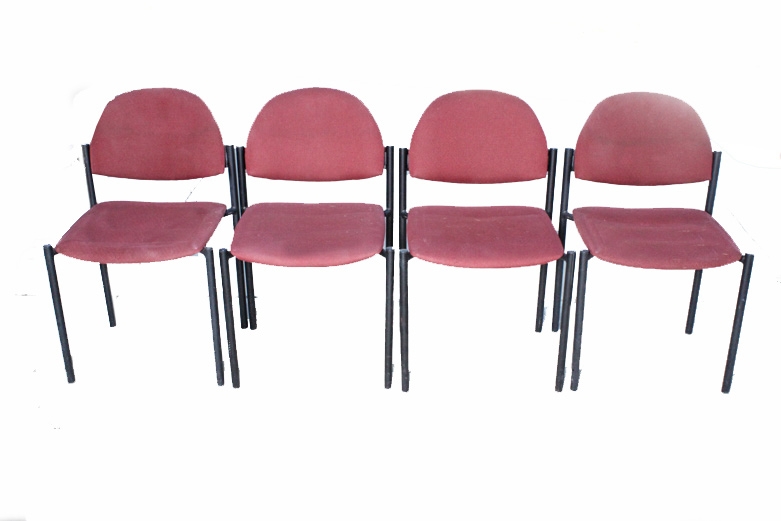 Set of Twelve Upholstered Stacking Chairs