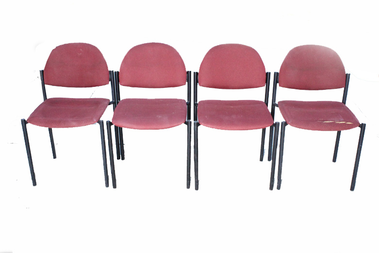 Set of Twelve Upholstered Stacking Chairs