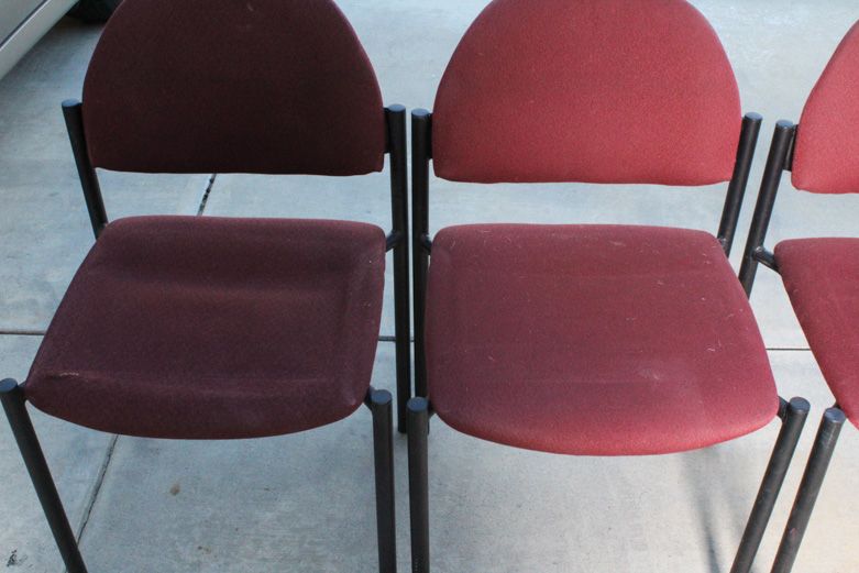 Set of Twelve Upholstered Stacking Chairs