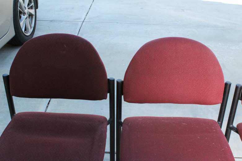 Set of Twelve Upholstered Stacking Chairs