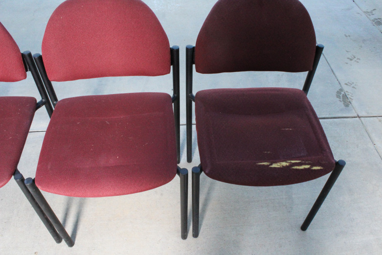 Set of Twelve Upholstered Stacking Chairs