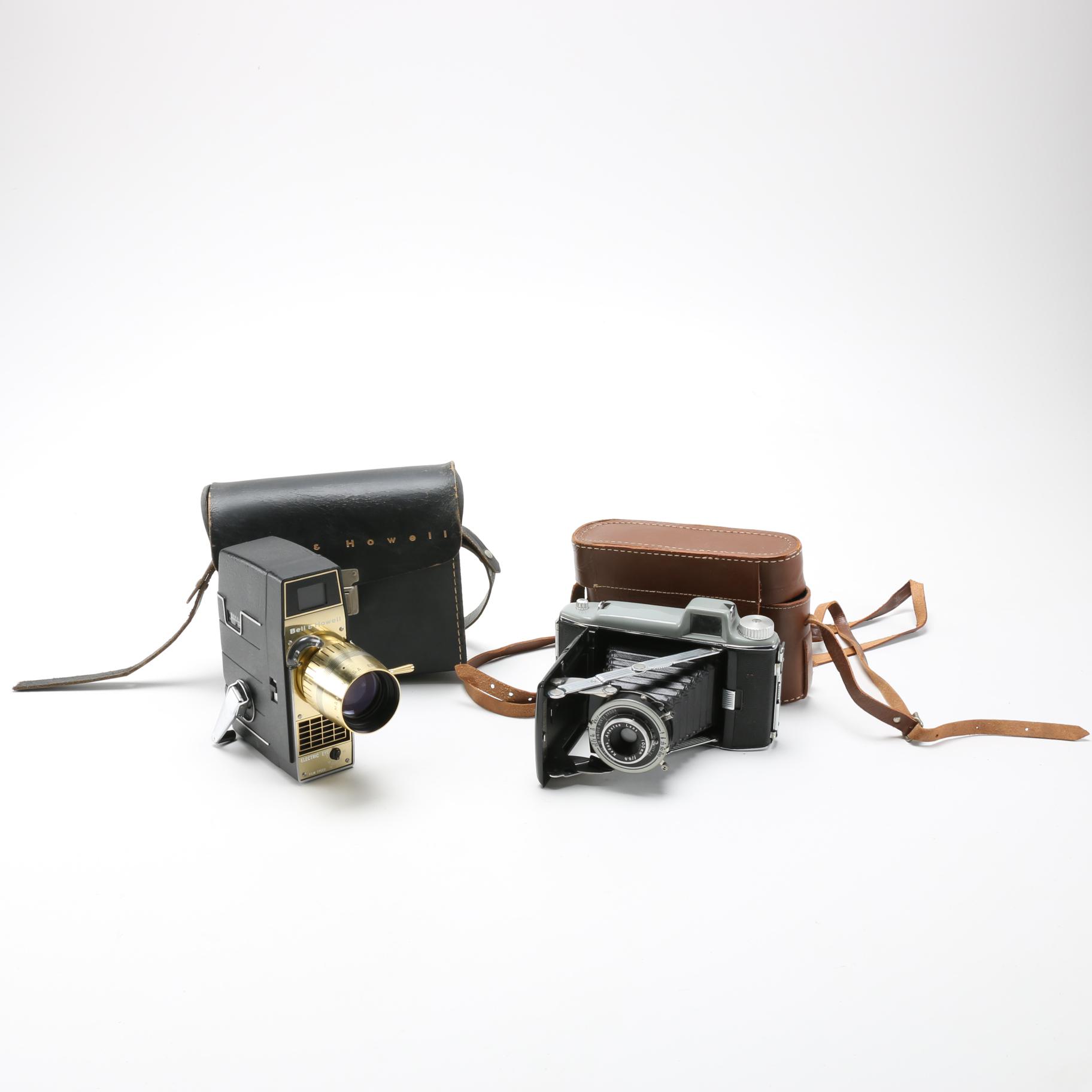 Kodak Tourist and Bell & Howell Movie Cameras