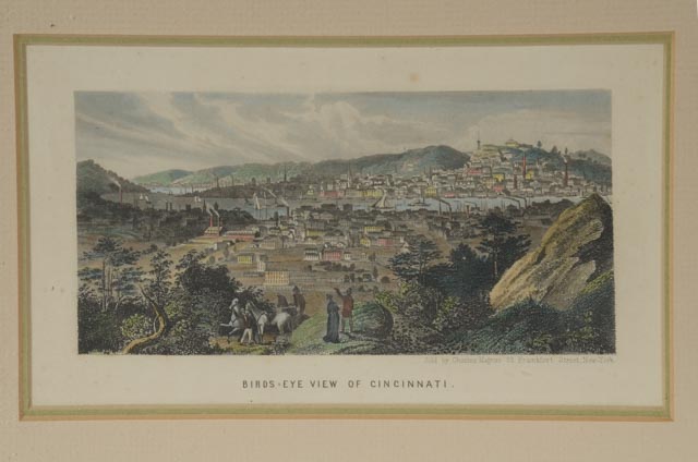 Vintage Lithographic Reproduction after Charles Magnus Steel Plate Engraving "Birds-Eye View of Cincinnati"