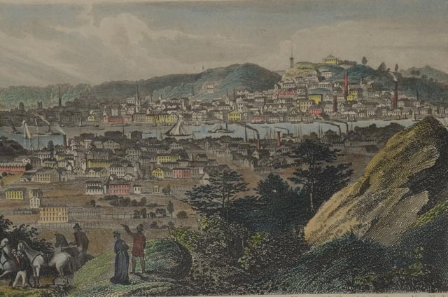 Vintage Lithographic Reproduction after Charles Magnus Steel Plate Engraving "Birds-Eye View of Cincinnati"